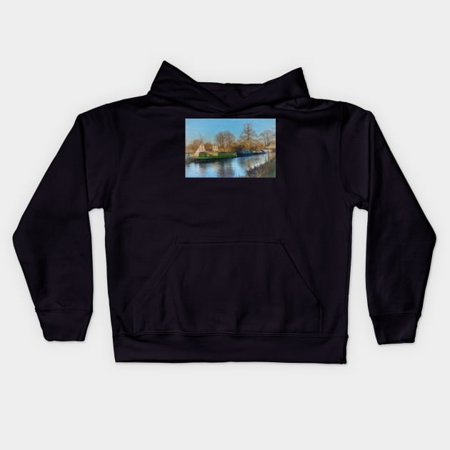 Canal Boats And A Teepee Kids Hoodie by IanWL